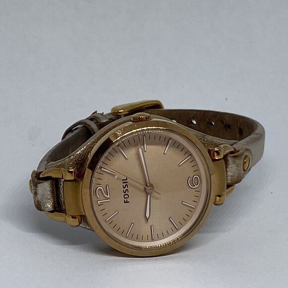 Fossil ES418 Women's Leather Rose Gold Analog Dial Quartz Wrist Watch LB294 - Picture 7 of 12